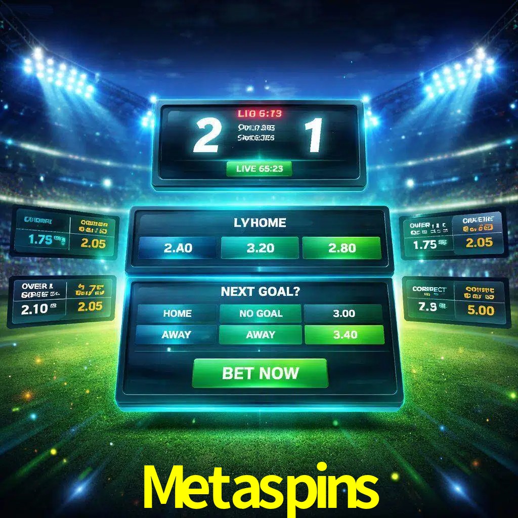 Vista de apuestas en vivo Metaspins durante un partido en curso