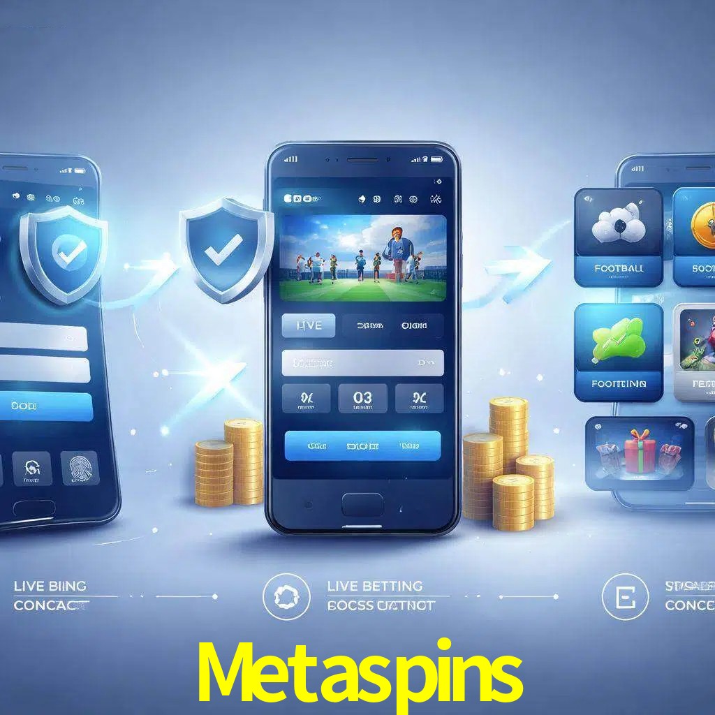 Pasos de acceso a la app Metaspins en pantalla de teléfono móvil